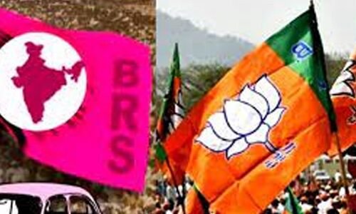  BRS & BJP supporters friction in Mancherial