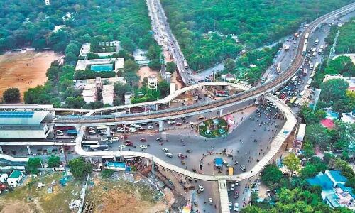 Hyderabad: Uppal skywalk inching towards completion, group of things of the same kind that belong together to affording free passage in April