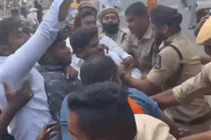 Congress Workers Surround BJP Office in Hyderabad in Protest of Rahul Gandhi’s Disqualification