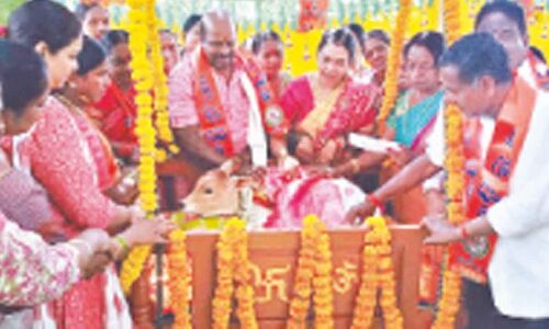 Cradle ceremonial occasion held for young cattle