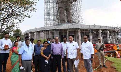 CS Santhi Kumari conducts inspection of Ambedkar statue works in Hyderabad