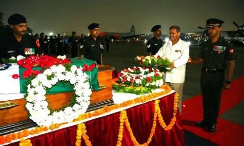  Full Military Honours as Lt Col VVB Reddy’s Mortal Remains are Moved to His Hyderabad Residence