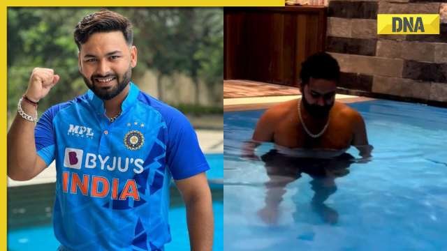  Indian cricketer Rishabh Pant undergoes recovery session in swimming pool and shares video of the same.