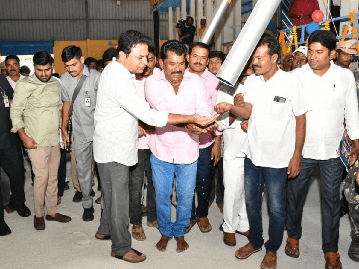 KTR inaugurates rice mill constructed by Dalit Bandhu beneficiaries in Telangana