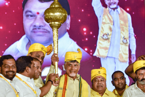 NTR’s ‘Chaitanya Ratham’ draws faculty or power of mental concentration on TDP institution supported by an endowment solar day festivity.