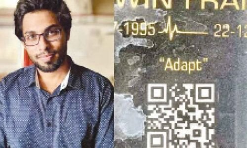 Parents honor son's memory by placing QR code on his tomb