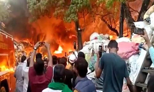 Plastic godown in Rangareddy experiences a massive fire outbreak