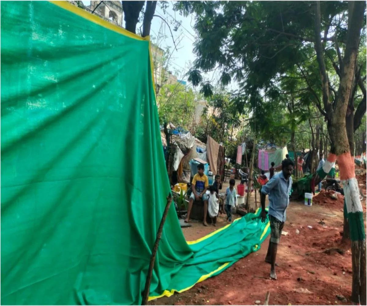 Vizag City Corporation Conceals Slums with Shade Nets During G20 Summit