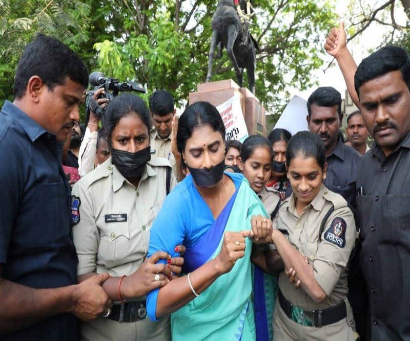YSRTP boss YS Sharmila detained in Hyderabad during dissent on Women’s Day