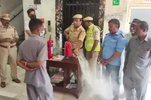 A fire prevention preparedness drill was conducted in Nizamabad.