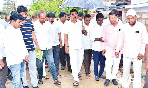 Agri Minister Singireddy Niranjan Reddy participates in Palle Nidra programme at Wanaparthy