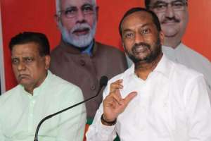 Agriculture Minister Niranjan Reddy accused of having Chinese connection by MLA Raghunandan in Hyderabad
