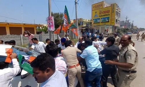 BJP State President Bandi Sanjay Arrested and Brought to Hanumakonda Court During Police Confrontation
