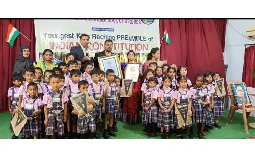 Children in Karimnagar set a world record by reciting the Preamble of the Constitution.