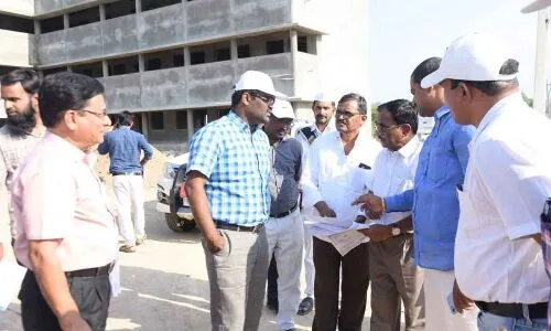 “Collector Rajiv Gandhi Hanumanthu Conducts Inspection of Minority School Projects in Nizamabad”