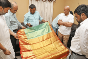 Devotee from Telangana makes a generous offering of a gold zari saree to Lord Balaji