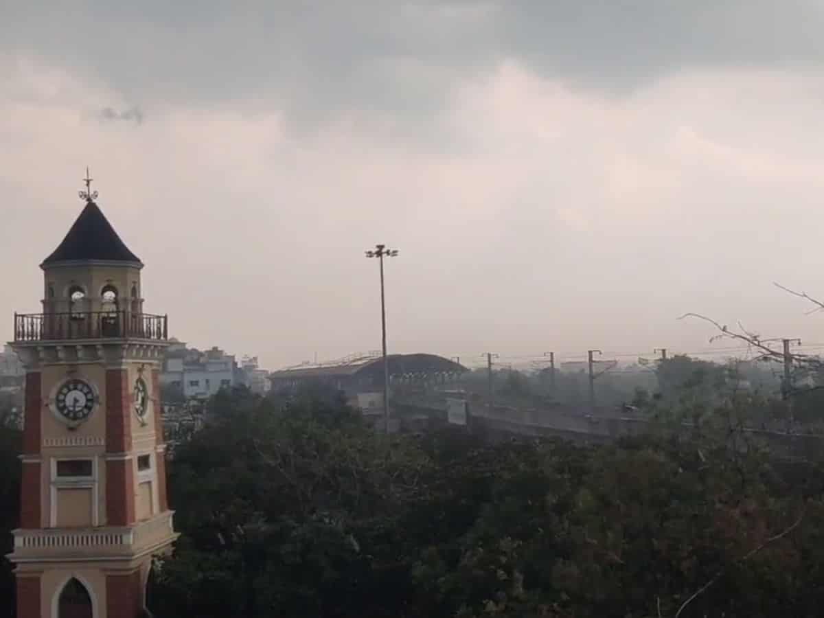 Hyderabad experiences unexpected heavy rainfall accompanied by hail stones.