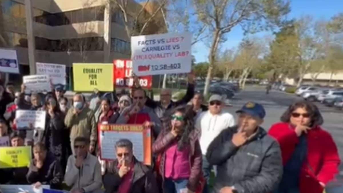 “Indian-American Community Holds Peaceful Rally to Oppose Legislation on Caste-based Discrimination”