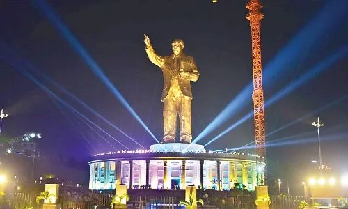KCR to unveil iconic Ambedkar statue in Hyderabad today: A significant event for the city’s cultural heritage.