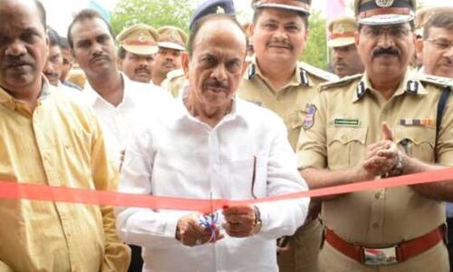 Mahmud Ali, Home Minister of Telangana, inaugurates new police station in Nandigama located in Ranga Reddy district.