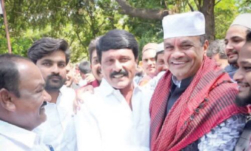 Opposing Political Leaders Exchange Eid Greetings with Warm Hugs and Smiles in Nalgonda