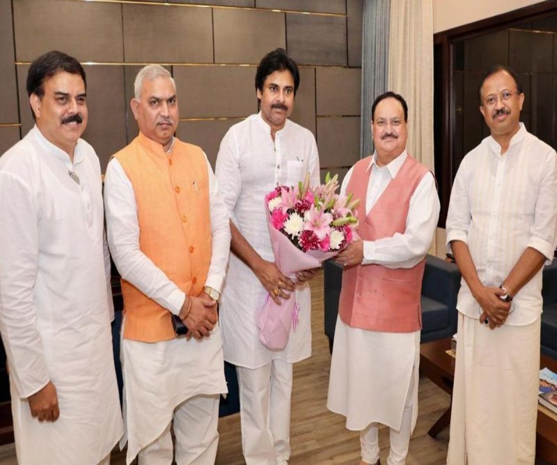 Pawan Kalyan Affirms Shared Agenda between BJP and JSP in Andhra Pradesh during Meeting with JP Nadda