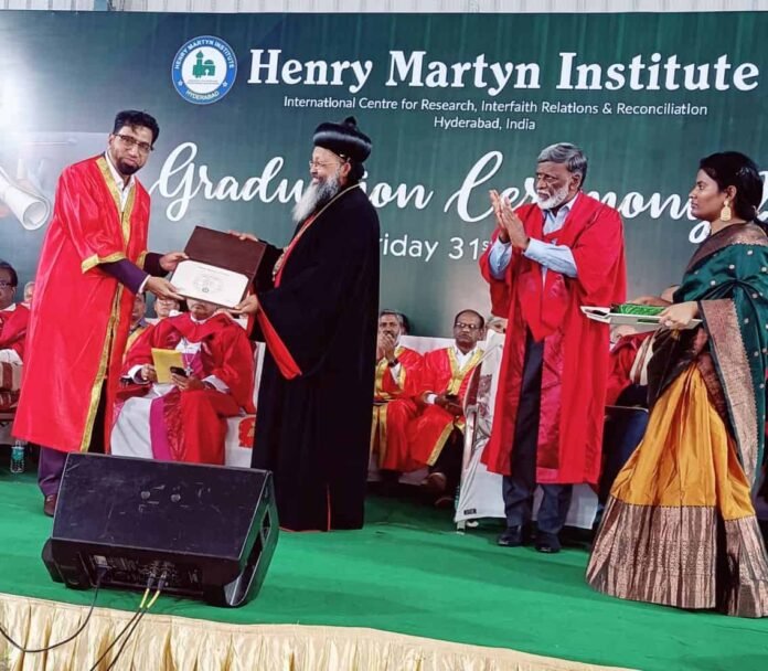 Professor Siddiqui from MANUU is awarded Honoris Causa by the Henry Martyn Institute.