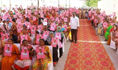 Puvvada distributes land deeds to 263 recipients of 2BHK homes in Khammam