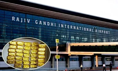 Rajiv Gandhi International Airport in Hyderabad seizes 210 grams of gold.