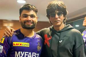 Shah Rukh Khan, KKR Co-Owner, Congratulates Rinku Singh for Leading Kolkata to a Thrilling Victory over Gujarat Titans in ‘Jhoome Jo Rinku’ Match.