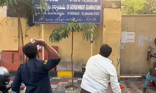 Students Organisations Protest in Hyderabad Due to Paper Leak