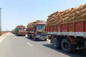 Tension arises due to blockage of AP grain lorries