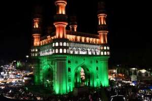 Tri-colour illuminates Hyderabad’s Charminar