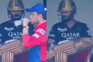 Viral Video Shows Virat Kohli Giving Sourav Ganguly a “Death Stare” in Unseen Footage from RCB vs DC Match Following Handshake Incident during IPL 2023.