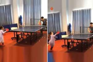 Watch as Little Girl Plays Table Tennis Like a Pro Despite Her Young Age