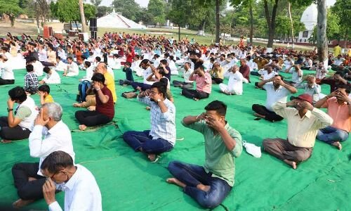A grand Yoga Mahotsav is being hosted at Parade Grounds in Secunderabad by MDNIY.