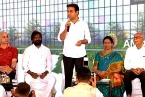 Amara Raja Lithium Battery Company foundation stone laid by KTR during IT Corridor inauguration in Mahbubnagar
