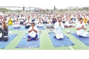 Countdown to Yoga Day launched by Ministers in Hyderabad for 25 days.