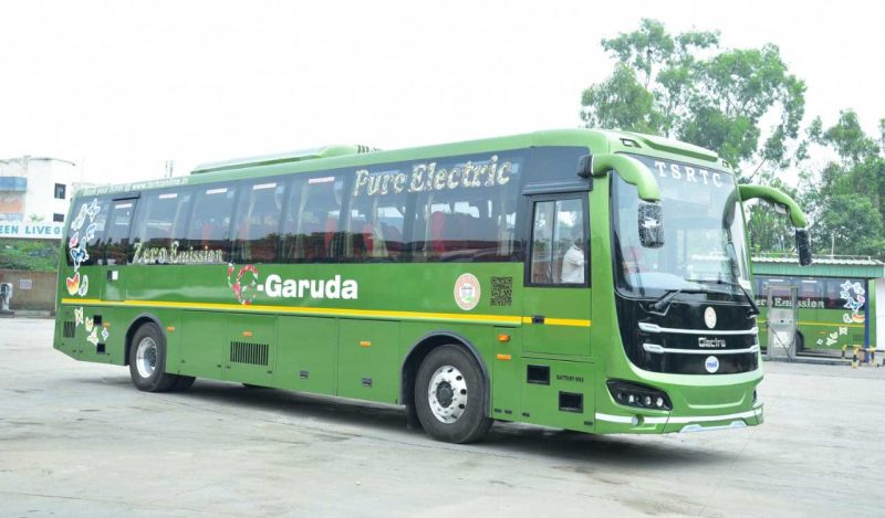 “TSRTC Introduces E-Garuda: Environmentally Friendly Electric AC Buses for Hyderabad-Vijayawada Route”