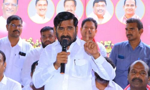 G Jagadish Reddy says Congress and BJP lack authority to hold Telangana decade celebration in Ramannapet.