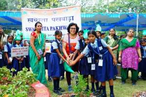 GEM girls raise awareness on cleanliness in NTPC township in Ramagundam