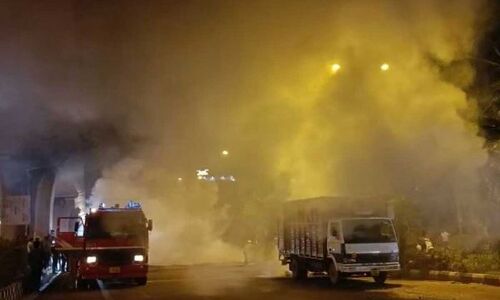 In Wazirpur, Delhi, driver leaps from flaming truck