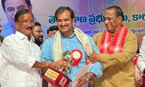 Labour Day Celebrations in Hyderabad: Malla Reddy Awards Shrama Shakthi Award
