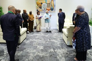 Leaders of Pacific Island Countries Battling Climate Change Inspired by PM Modi’s Jacket Made from Waste