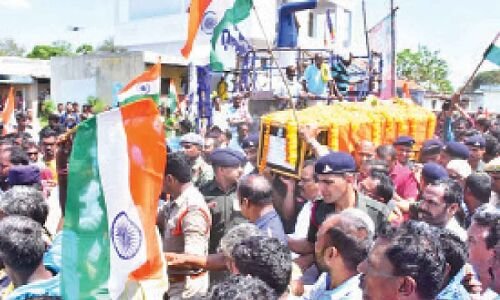 Malkapur Mourns as Hometown of Martyr Pabbala Anil is Shrouded in Sadness
