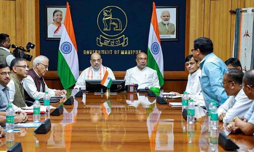 Manipur civil society leaders hold talks with Amit Shah in Imphal