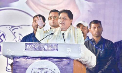 Mayawati declares RS Praveen Kumar as BSP’s Telangana CM nominee in Hyderabad