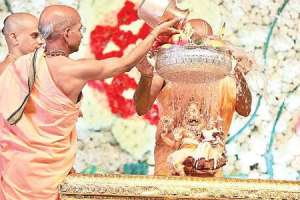 On a grand scale, Sri Narasimha Jayanthi celebrated in Hyderabad.