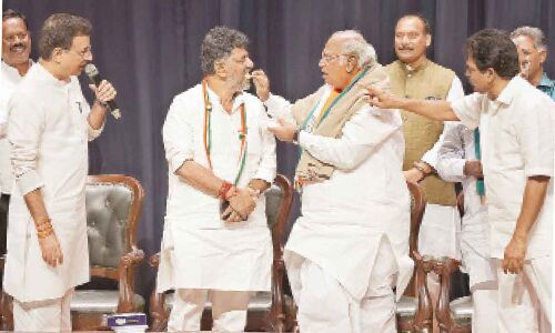 Opposition celebrates as BJP suffers defeat in Karnataka