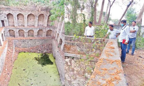 Restoration of 30-year-old stepwell in Falaknuma bus depot to bring back its former glory in Hyderabad.